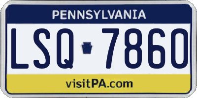 PA license plate LSQ7860