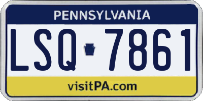 PA license plate LSQ7861