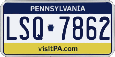 PA license plate LSQ7862