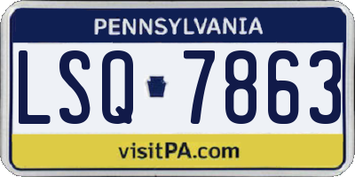 PA license plate LSQ7863