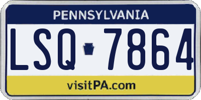 PA license plate LSQ7864