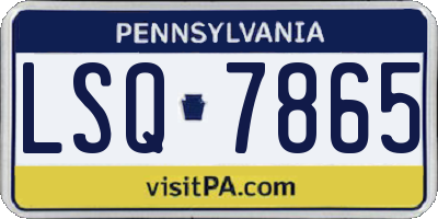 PA license plate LSQ7865