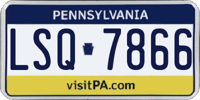 PA license plate LSQ7866