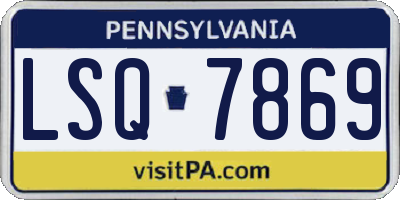 PA license plate LSQ7869