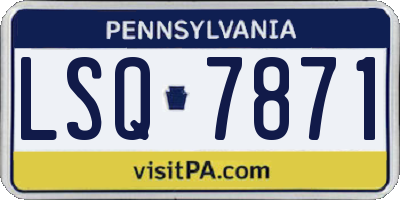 PA license plate LSQ7871