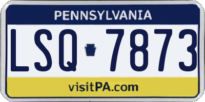 PA license plate LSQ7873