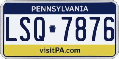 PA license plate LSQ7876