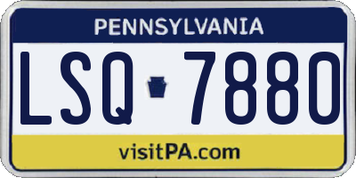PA license plate LSQ7880