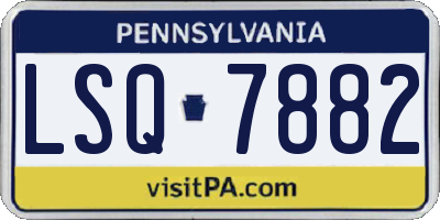 PA license plate LSQ7882