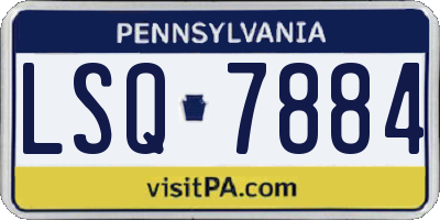 PA license plate LSQ7884