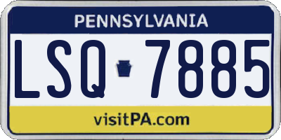 PA license plate LSQ7885