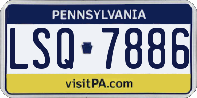 PA license plate LSQ7886