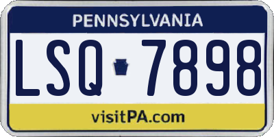PA license plate LSQ7898