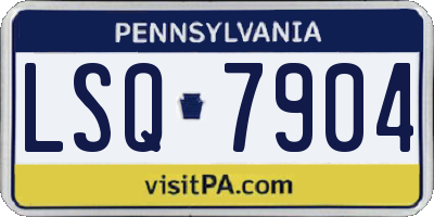 PA license plate LSQ7904