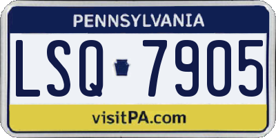 PA license plate LSQ7905