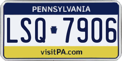 PA license plate LSQ7906