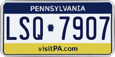 PA license plate LSQ7907