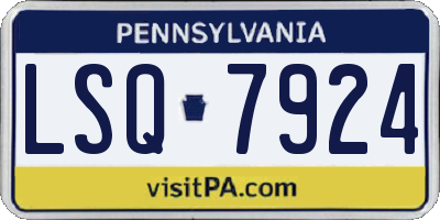 PA license plate LSQ7924