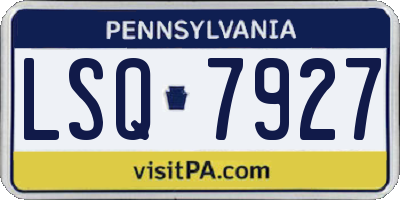 PA license plate LSQ7927