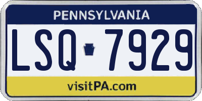 PA license plate LSQ7929