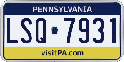 PA license plate LSQ7931