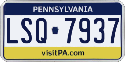 PA license plate LSQ7937