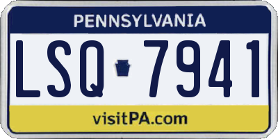 PA license plate LSQ7941