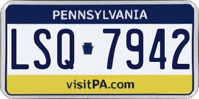 PA license plate LSQ7942