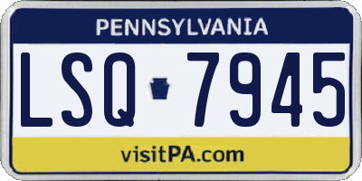 PA license plate LSQ7945