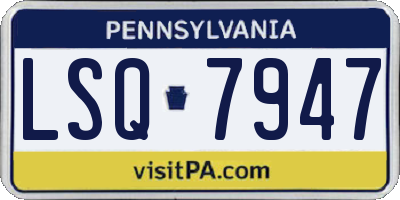 PA license plate LSQ7947