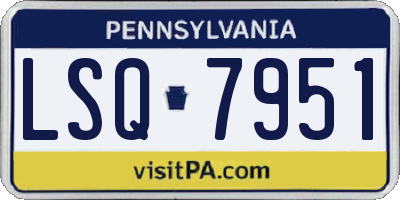 PA license plate LSQ7951
