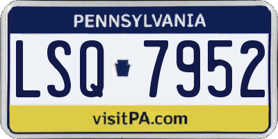 PA license plate LSQ7952