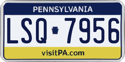 PA license plate LSQ7956