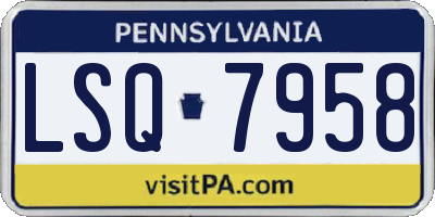 PA license plate LSQ7958