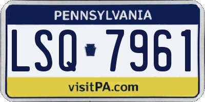 PA license plate LSQ7961