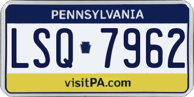 PA license plate LSQ7962
