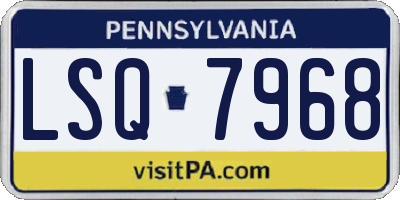 PA license plate LSQ7968