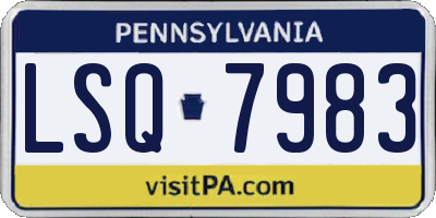 PA license plate LSQ7983