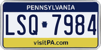 PA license plate LSQ7984