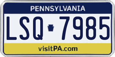 PA license plate LSQ7985