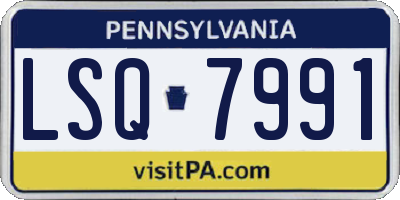 PA license plate LSQ7991