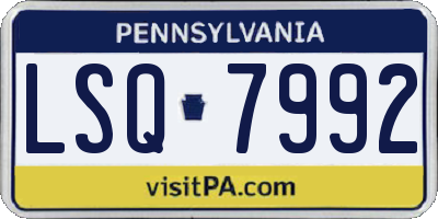 PA license plate LSQ7992