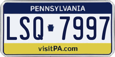 PA license plate LSQ7997