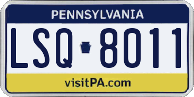 PA license plate LSQ8011