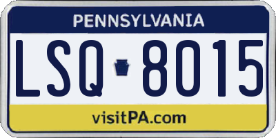 PA license plate LSQ8015