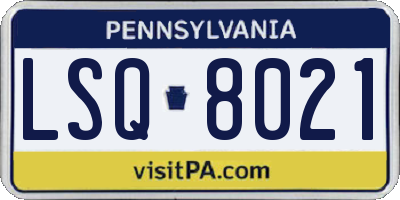 PA license plate LSQ8021