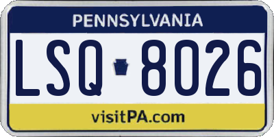 PA license plate LSQ8026