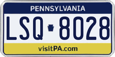 PA license plate LSQ8028