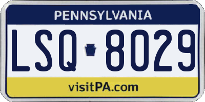 PA license plate LSQ8029