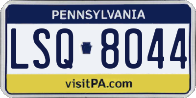 PA license plate LSQ8044
